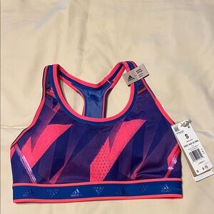 Adidas Women's Pink and Navy Swim Top